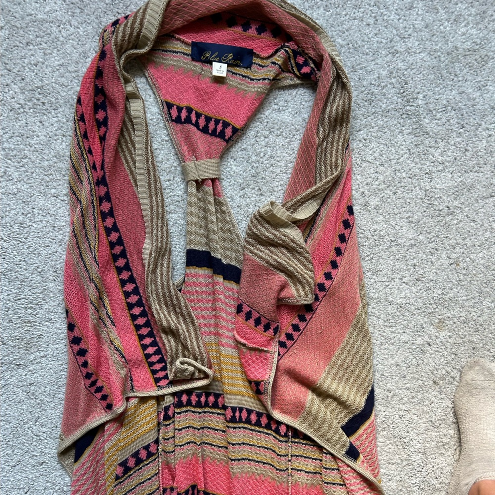 Isabel & Chloe Boho Multicolor Knit Cardigan Sweater